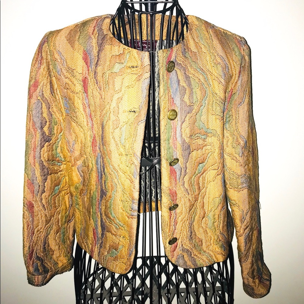 Vintage Cropped Textured Jacket